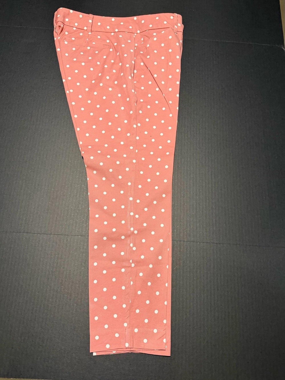 New York & Company Coral Pink Polka Dot Cropped Pants